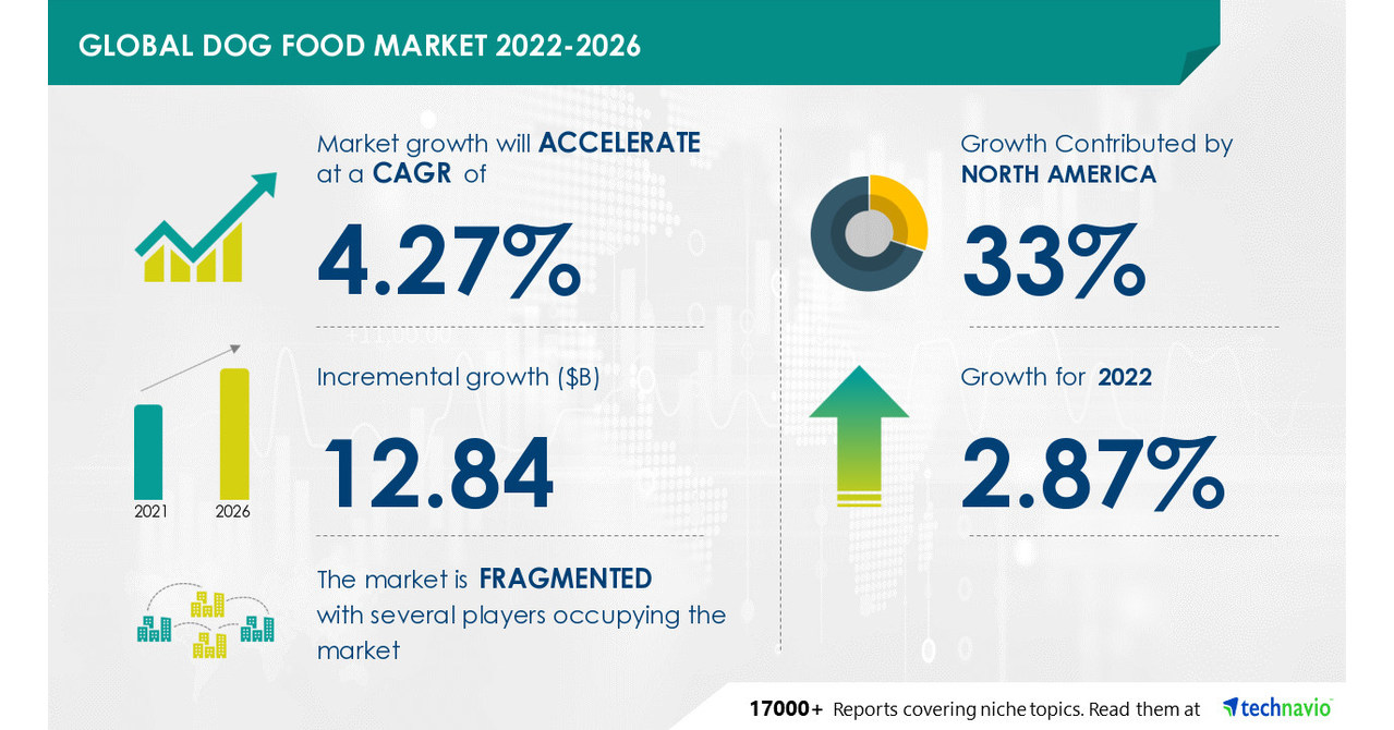 Dog Food Market to record USD 12.84 Bn growth — Technavio expects increasing pet health awareness to drive growth – PR Newswire