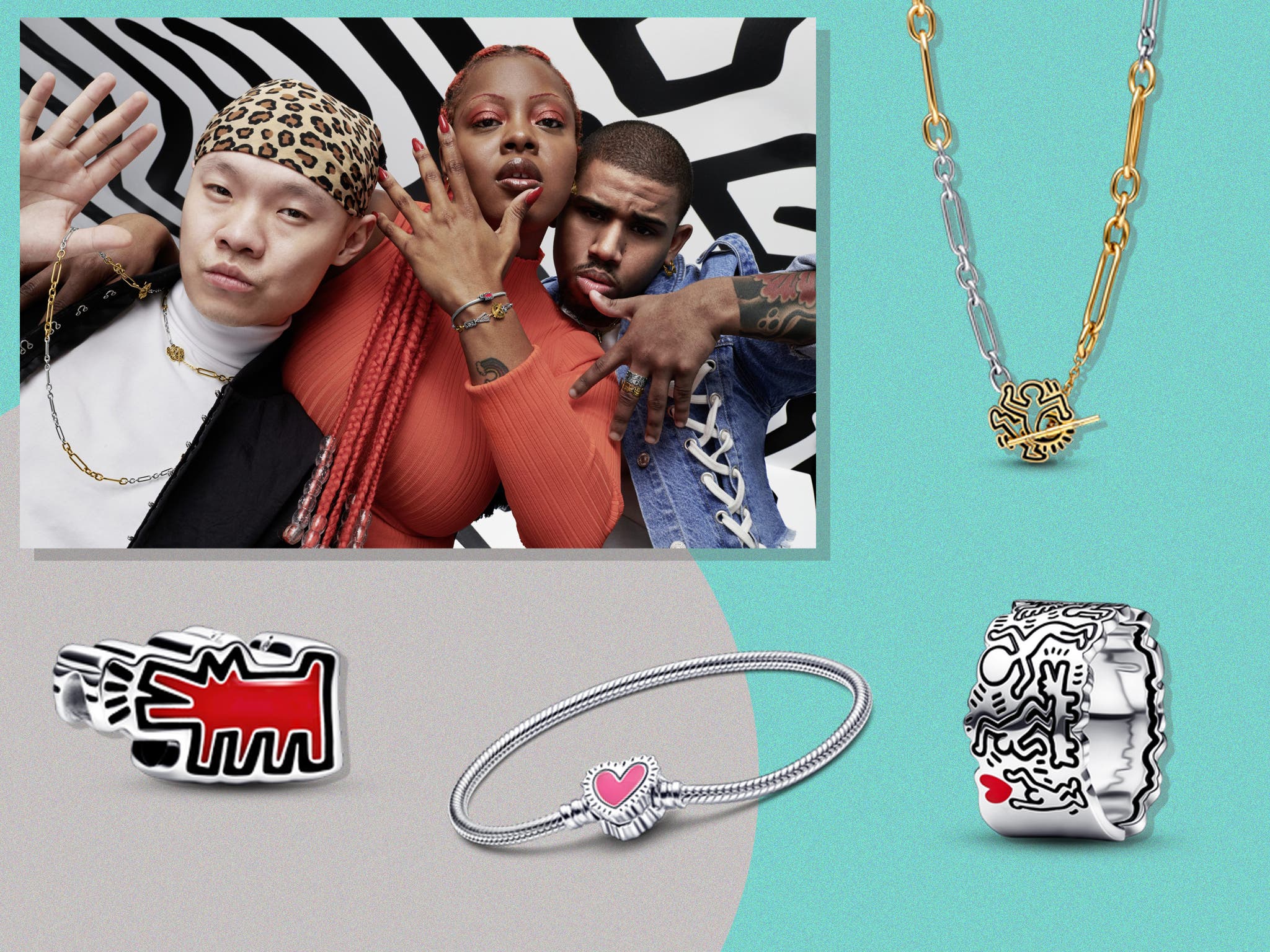 Pandora has reimagined the artwork of Keith Haring in its new jewellery collection – The Independent