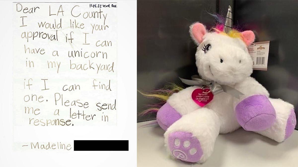 LA County Animal Care Grants Girl's Handwritten Request to License Unicorn in Her Backyard – NBC Southern California